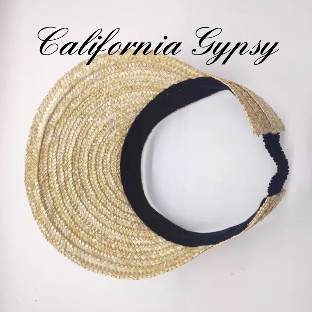 Straw Boho Visor Hat - Picture 5 of 6